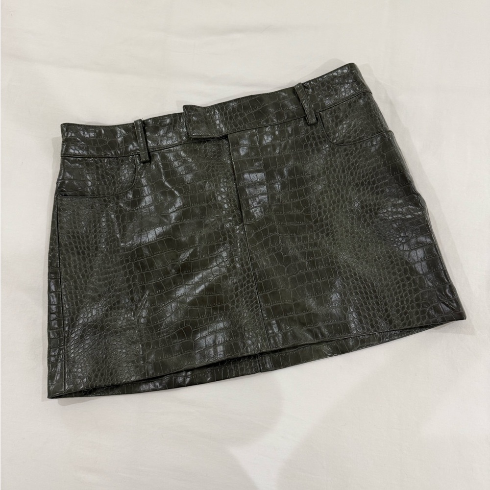 Mango Black Textured Mini Skirt